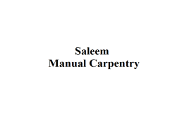 Saleem Manual Carpentry
